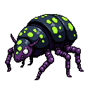 Sporemite — mutant beetle with glowing green bioluminescent carapace