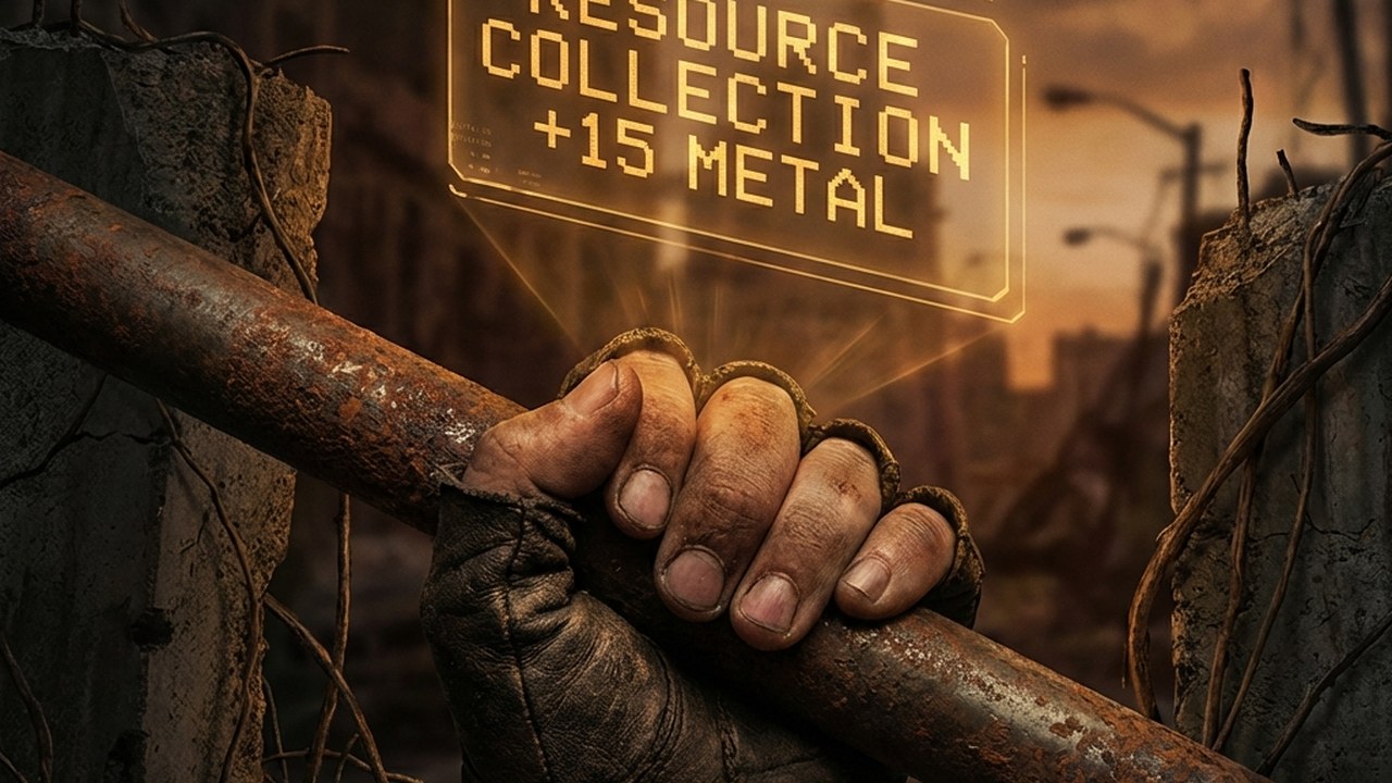 Resource gathering — photograph objects to collect materials